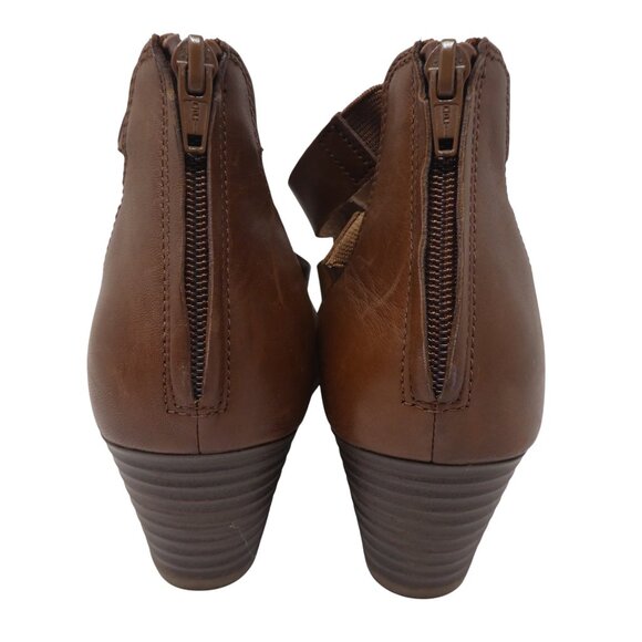 Clarks Valarie Dream Brown Leather Criss Cross Open Toe Heeled Sandals Womens 10 - Picture 9 of 13